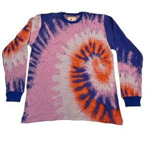 Emotionally Unavailable EGUAG Tie Dye Knit Long Sleeve Shirt Pink Blue FW20 L